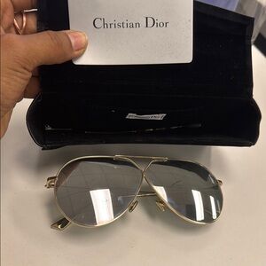 Dior Gold and Gray Sunglasses